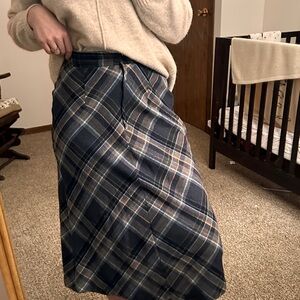 Plaid Blue and Tan Women's Skirt